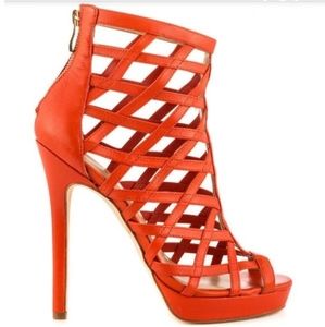 Nicole Miller Orange webbed high heels